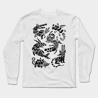 Black and White Alebrijes Long Sleeve T-Shirt